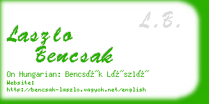 laszlo bencsak business card